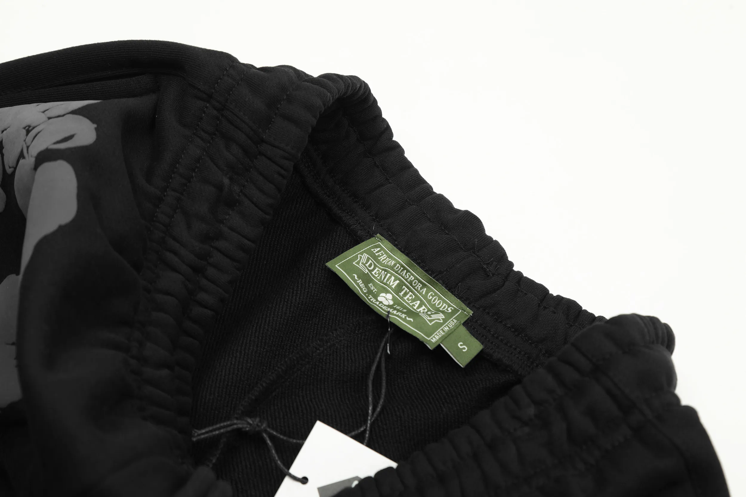 D105# P190 Denim Tears Kapok 400g heavy 100% cotton sweatpants trousers color: black Size: S M L XL